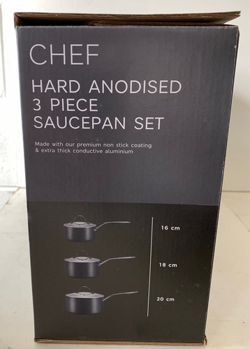 Conjunto 3 Panelas M&s Chef Hard Anodised
