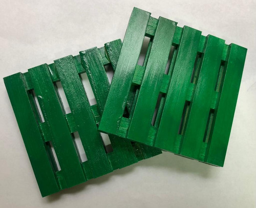 100 Mini Tarimas Palet Verde Posavasos Decoración Madera 