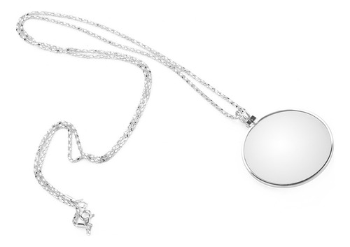 5x Magnificador Monocle Lente Collar Lupa Lupe (plata)