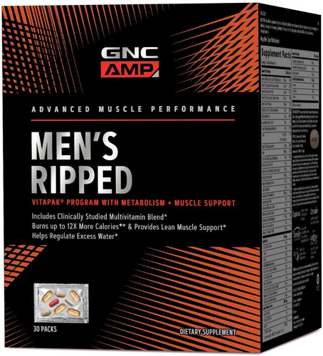 Vitamina Gnc Amp Vitapak Ripped Mens - - L a $10175