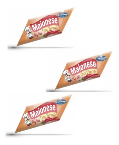 Combo 3 Maionese Com Pimenta Original 3kg P/ Lanchonetes