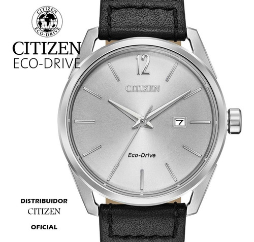 Reloj Hombre Citizen Bm7410-01a Ecodrive Acero Piel Negra