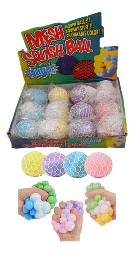 Slime Cerebro Squishy Ball Pelota Antiestres Malla X 12 Und 