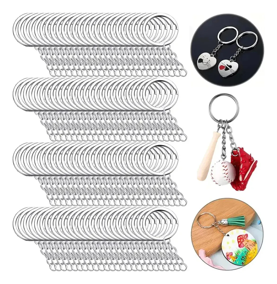 Aros Para Llavero, Herraje, Argolla 5.5 Cm. 100 Piezas Plateado