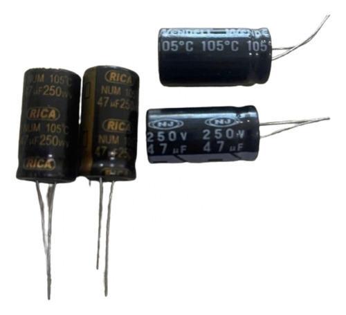 4pcs Capacitor Electrolitico 47uf 250v 2.5x1.3cm