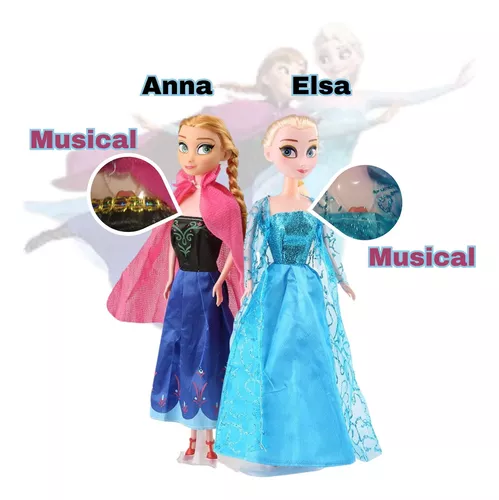 Kit Com 2 Boneca Do Filme Frozen Musical Ana E Elsa 30cm