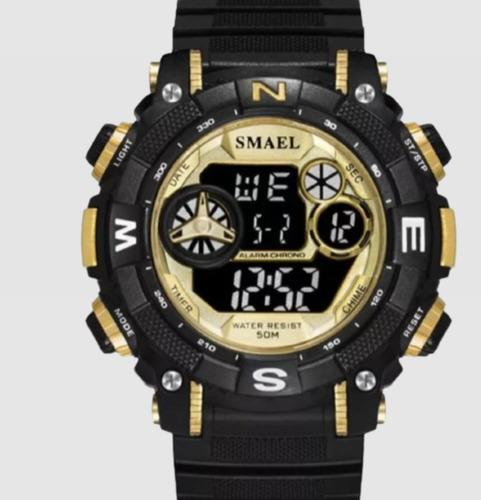 Relógio Esportivo Smael Digital 1317 Preto E Dourado .