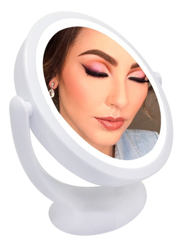 Espejo Doble X5 Luz Led Tactil Maquillaje Carga Usb Touch