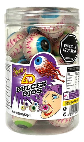 Dulces Gomitas Gummy Ball Ojos Ojitos Shiflis 4 D X 26 Uds