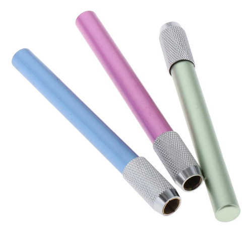 3 Unids Extensor De Lápiz Alargador Azul + Verde + Rosado