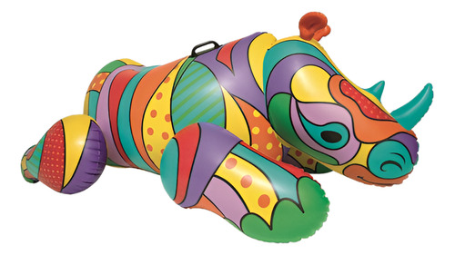 Flotador Montable Rinoceronte Pop Bestway Modelo 41116 Multicolor