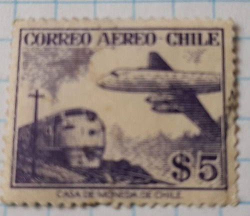 Sello Postal - Chile - Correo Aereo 1956