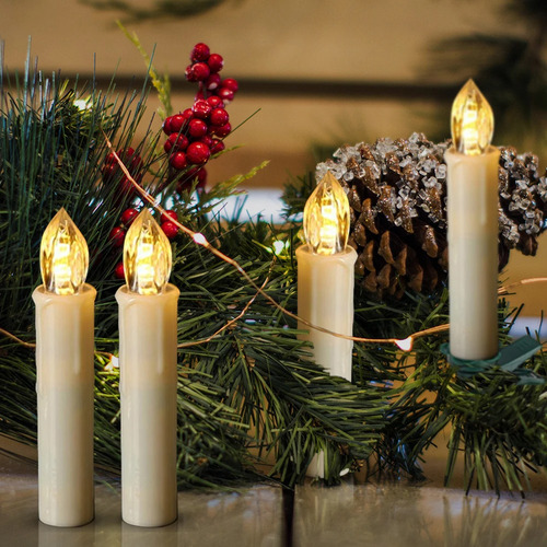 20 Velas Para Árbol De Navidad, Programables, Con Clip