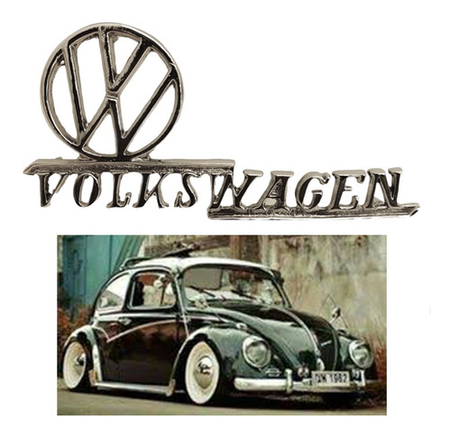 Emblema Volkswagen Cofre Tapa Motor Cromado Vocho Clasico 01