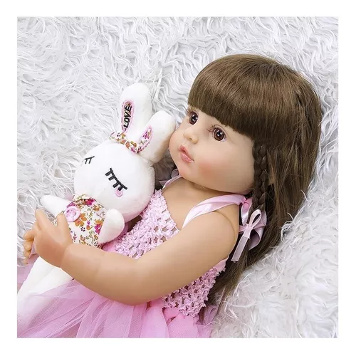 Boneca Bebê Reborn 45 cm Feita À Mão Com Roupinha Pink - Ifcat ToyStore