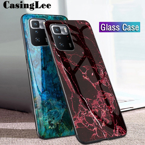 Funda Xiaomi Poco X3 Gt Cubierta De Vidrio Templado Mármol