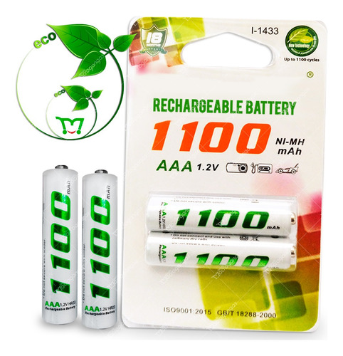 Pilas Baterias Recargables Aaa 1.2v 1100mah Blíster X2 