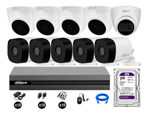 Cámaras Seguridad Kit 10 Dahua Hd 720p 1tb 1 Cámara C Audio