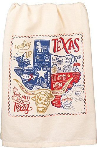 Primitivos Por Kathy States Dish Towel 28 X 28 Texas