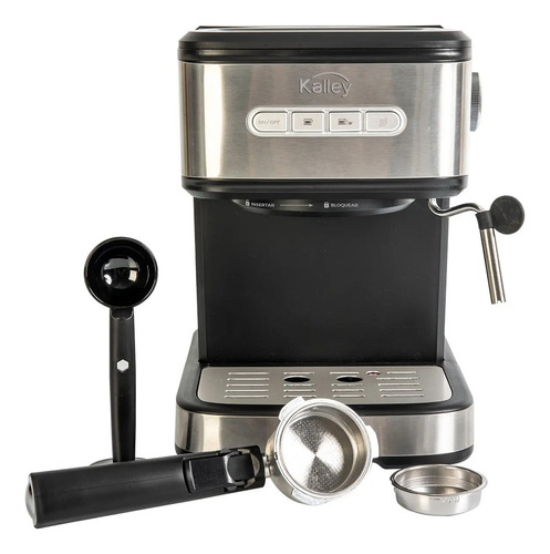 Cafetera Expresso Kalley K-ex Negra Color Plateado 110v