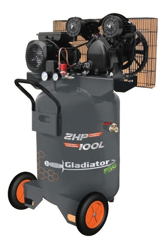 Compresor 100lt Vertical Gladiator Ce8100/220mv A Correa