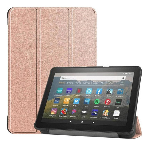 Kit Capa Autosleep Magnética Tablet Amazon Fire Hd 8 + Vidro