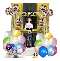 Comprar Combo Globos Cortina Banderin Marco Mickey Cumple