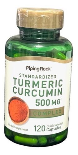 Complexo de curcumina de cúrcuma 500 mg x 120 cápsulas. Piping Rock Sabor Neutro