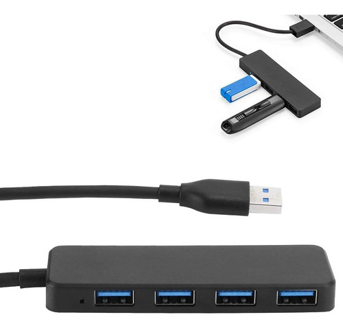 Mini Hub Usb C  4 Puertos Usb 3.0 Color: Gris Oscuro. 5gbps 