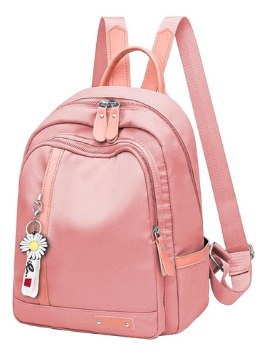 Mochila Bolsa Feminina Luxo Semi Impermeável Trabalho Escola Cor Rosa-claro Desenho Do Tecido Liso