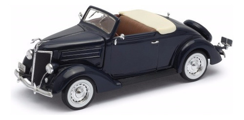 Auto Colección Welly Ford Cabriolet 1936 Escala 1:24 Color Azul