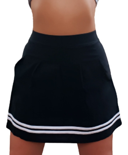 Pollera Skirt Tableada Con Tiras Bengalina Elastizada T1 A 3