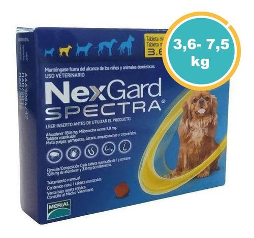 Pastilla Antipulgas Nexgard Perros - 3,6 A 7,5 Kg + E Gratis