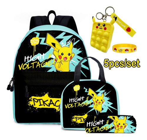 Mochila De Dibujos Animados De Pokémon Pikachu, 5 Unidades