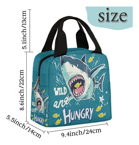 Bolsas De Almuerzo Con Diseño De Tiburón Hambriento Para Niñ