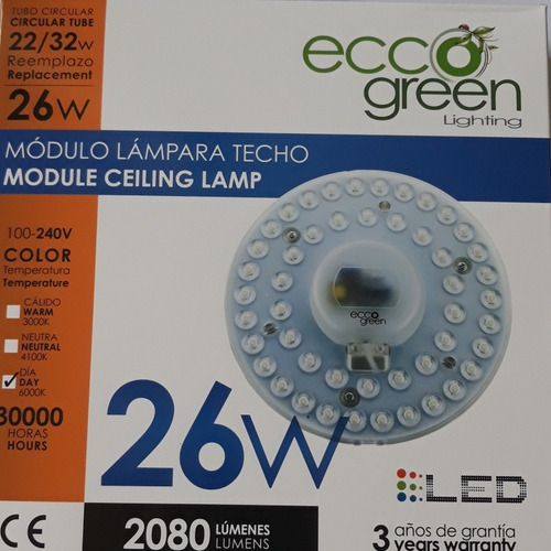 Remplazo En Led 26w 6500k Tubo Circular 22w O 32w. Mod-01