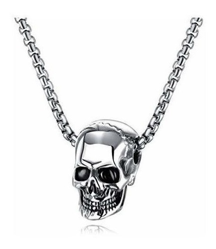 Fusamk Hip Hop Rapero Calavera De Acero Inoxidable Collar De