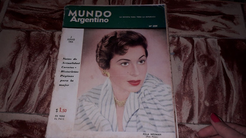 Revista Antigua Mundo Argentino Año 1954 Nº 2259 Tapa Suelta