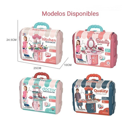 Imagen 3 de 8 de Juego De Doctor, Cocina, Mecanica Y Belleza Para Niños