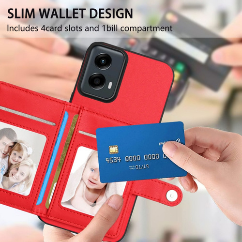 Compatible Funda Rfid Con Bolsa De Tarjetas For Motorola Edge 50 Pro P