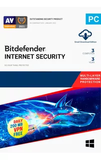 Bitdefender Internet Security 3 Año| 3 Pc| Entrega Inmediata