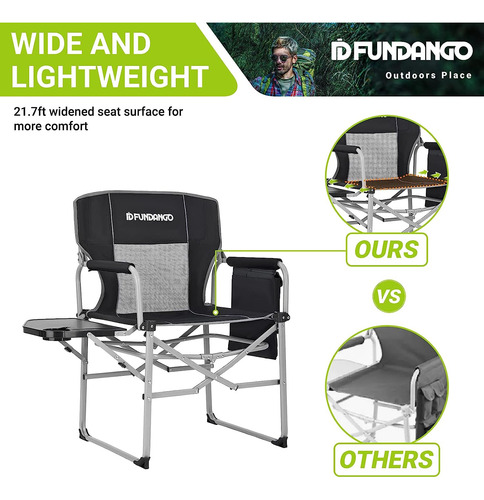 Fundango Directores De Camping Silla Con Mesa Auxiliar Para