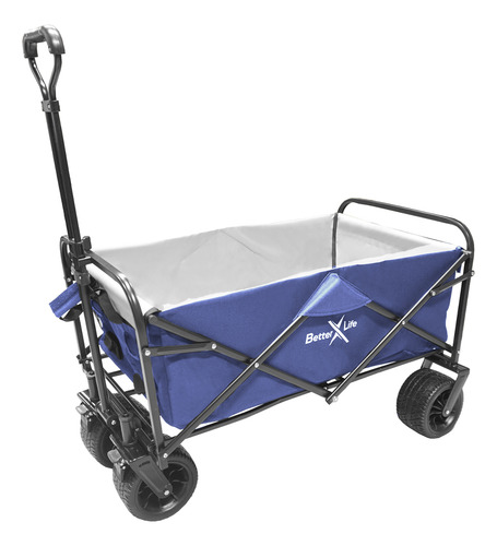 Carrito Vagon Plegable Multiusos Con Frenos Uso Rudo Blue