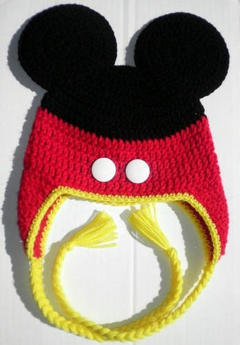 Gorro Mickey Mouse Tejido Crochet 