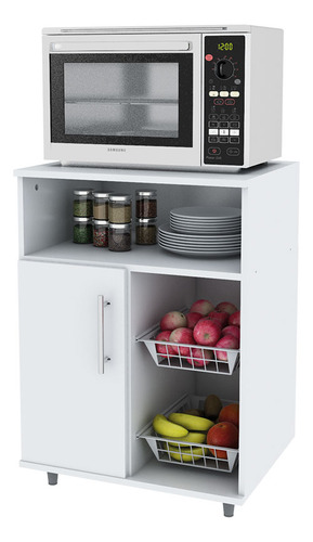 Mueble Microondas Rack Para Frutas Blanco Centro Estant
