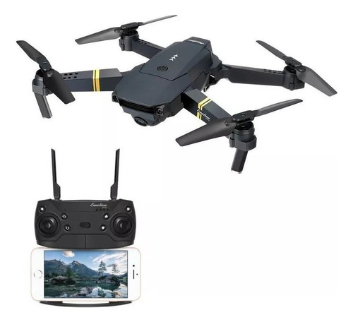 Drone FQ777 FQ35 com câmera HD preto 1 bateria