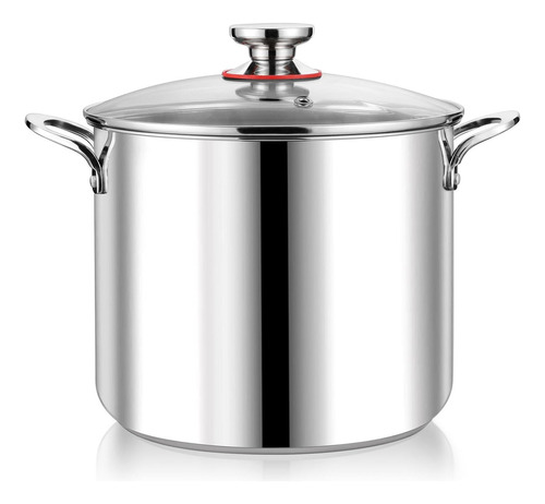 Olla De Acero Inoxidable P&p Chef, Con Tapa De Vidrio, 11.3l