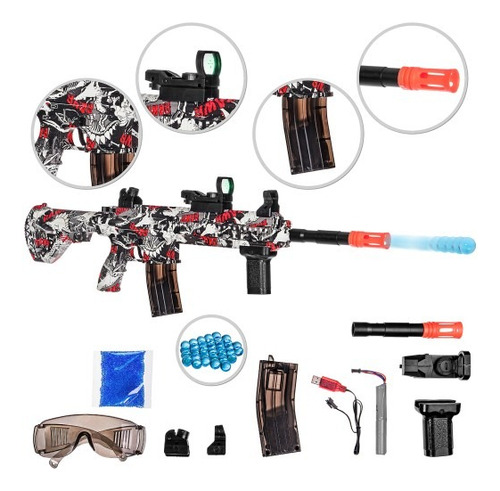 Pistola De Hidrogel Automática M416 Rifle + Mira Réflex