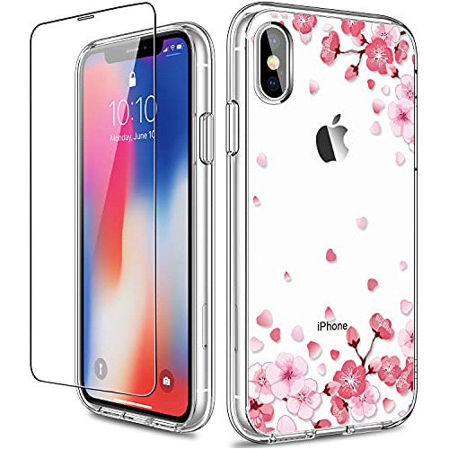 Funda Para iPhone X iPhone XS iPhone XS Rosa Floral Tpu Resi