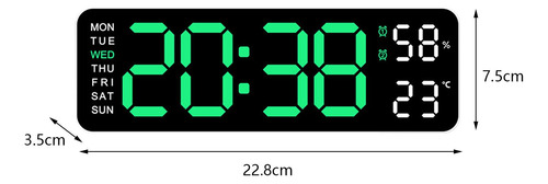 Digital Wall Clock Digital Alarm Clock Green Light White